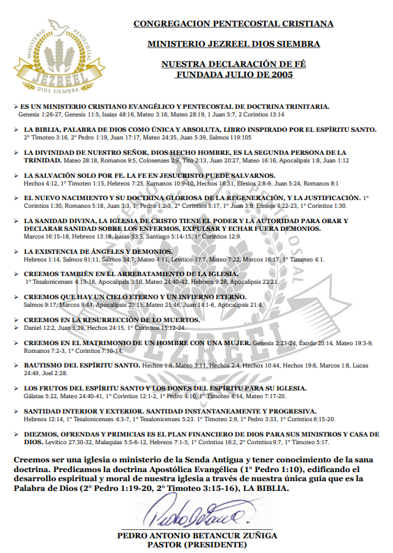 Declaración de fe